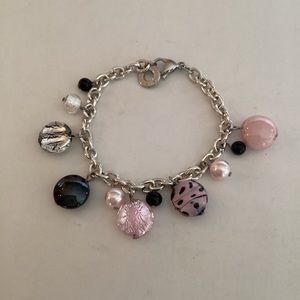 ANTICA MURRINA VENEZIA Glass Murano Pink Black Bracelet